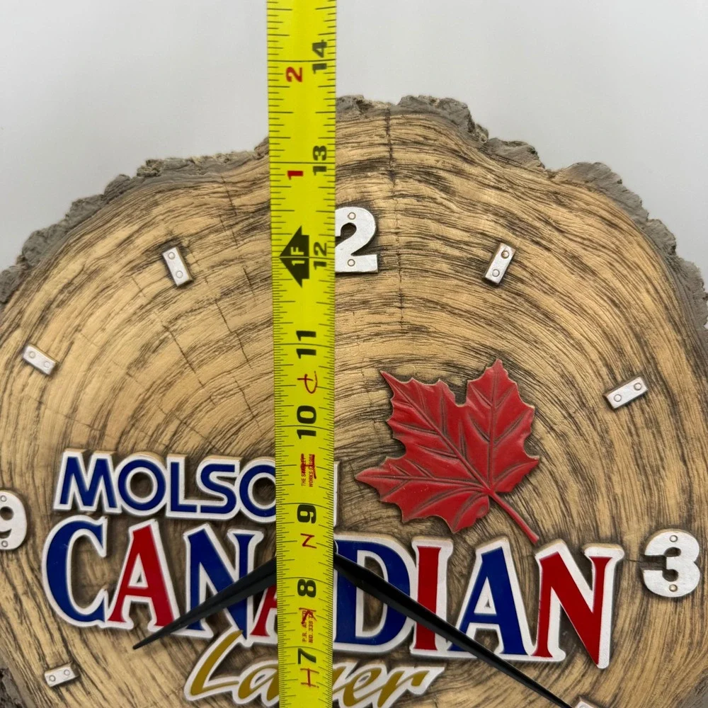 Molson Canadian Lager Wall Clock Vintage Faux Wood Tree Bar 1999 Doesn't Work